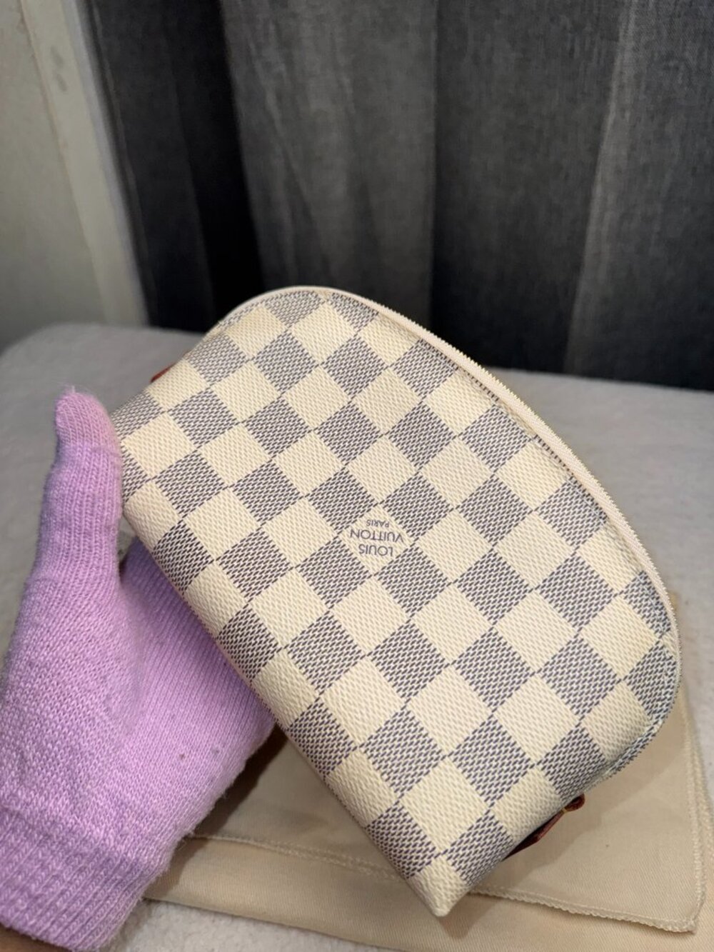 Authentic Louis Vuitton Damier Azur Cosmetic pouch PM - Picture 2 of 13